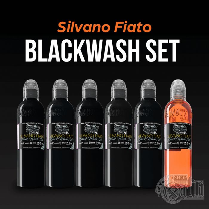 "Silvano Fiato Black Wash Set"— World Famous Tattoo Ink — Набор теневых пигментов